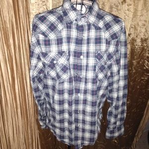 Button down plaid shirt L